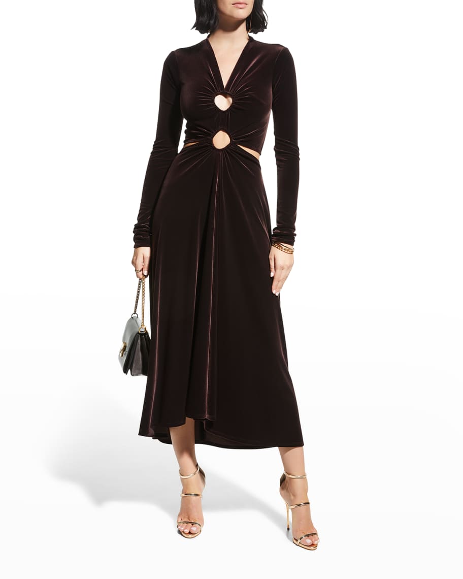 A.L.C. Maeve Velvet Cutout Dress Neiman Marcus
