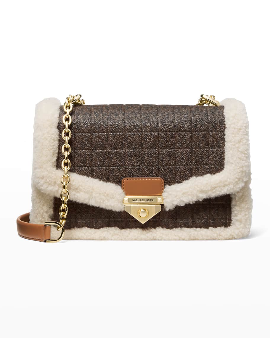 MICHAEL Michael Kors Soho Large Monogram Faux Fur Shoulder Bag