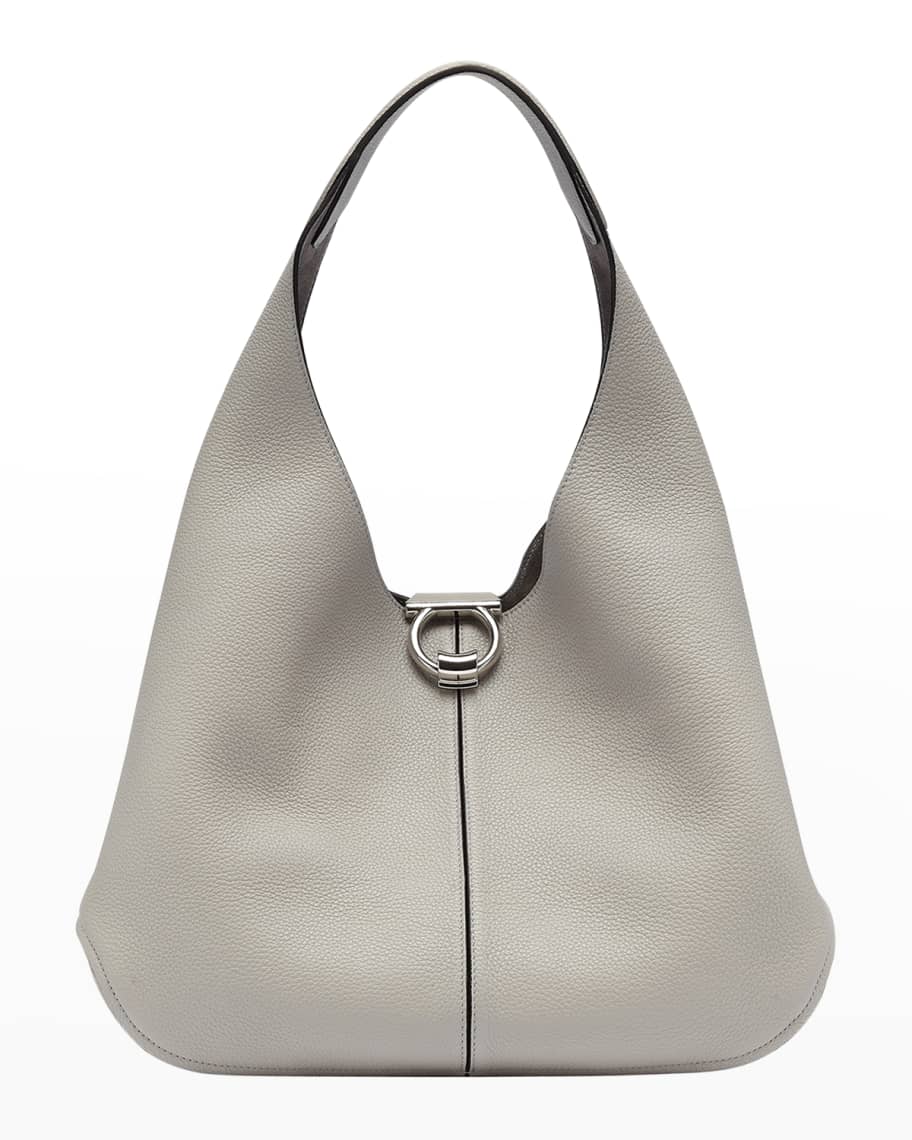 Ferragamo Margot Gancio Leather Hobo Bag | Neiman Marcus