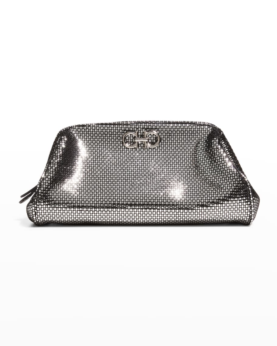Valentino Rockstud Small Clutch Bag in Black Smooth Leather — UFO No More