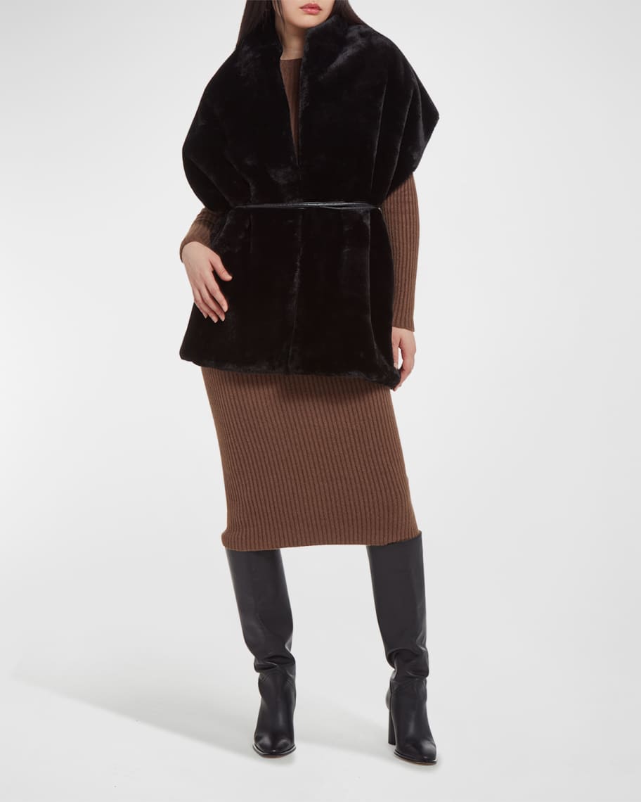 APPARIS Aretha Vegan Leather Faux Fur Wrap | Neiman Marcus
