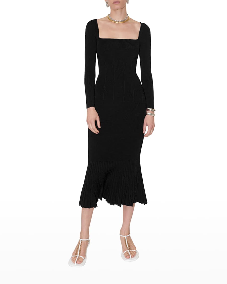 Versace Cowl-Neck Medusa-Strap Jersey Midi Dress