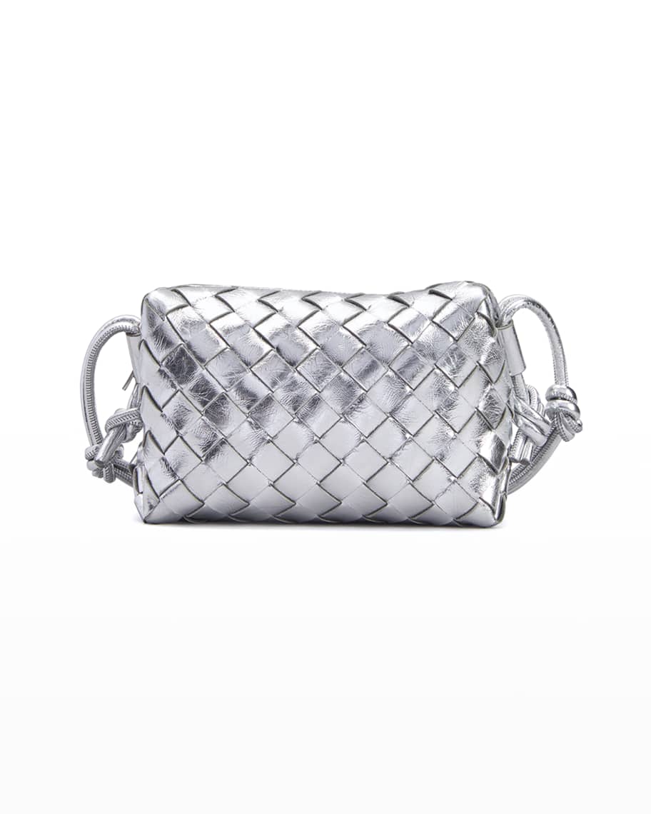 Silver Loop mini Intrecciato-leather cross-body bag, Bottega Veneta