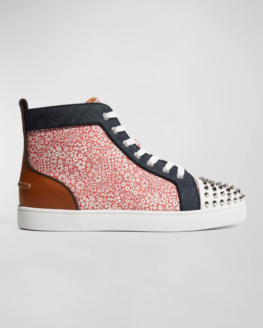 Christian Louboutin Fun Louis Floral Canvas High Top Trainers 1220654 Size  41.5