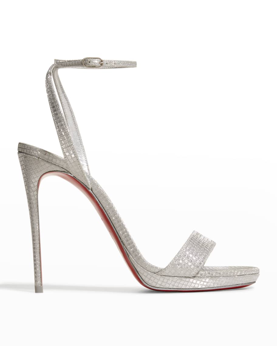 Christian Louboutin Loubi Queen Leather Ankle Strap Sandals worn