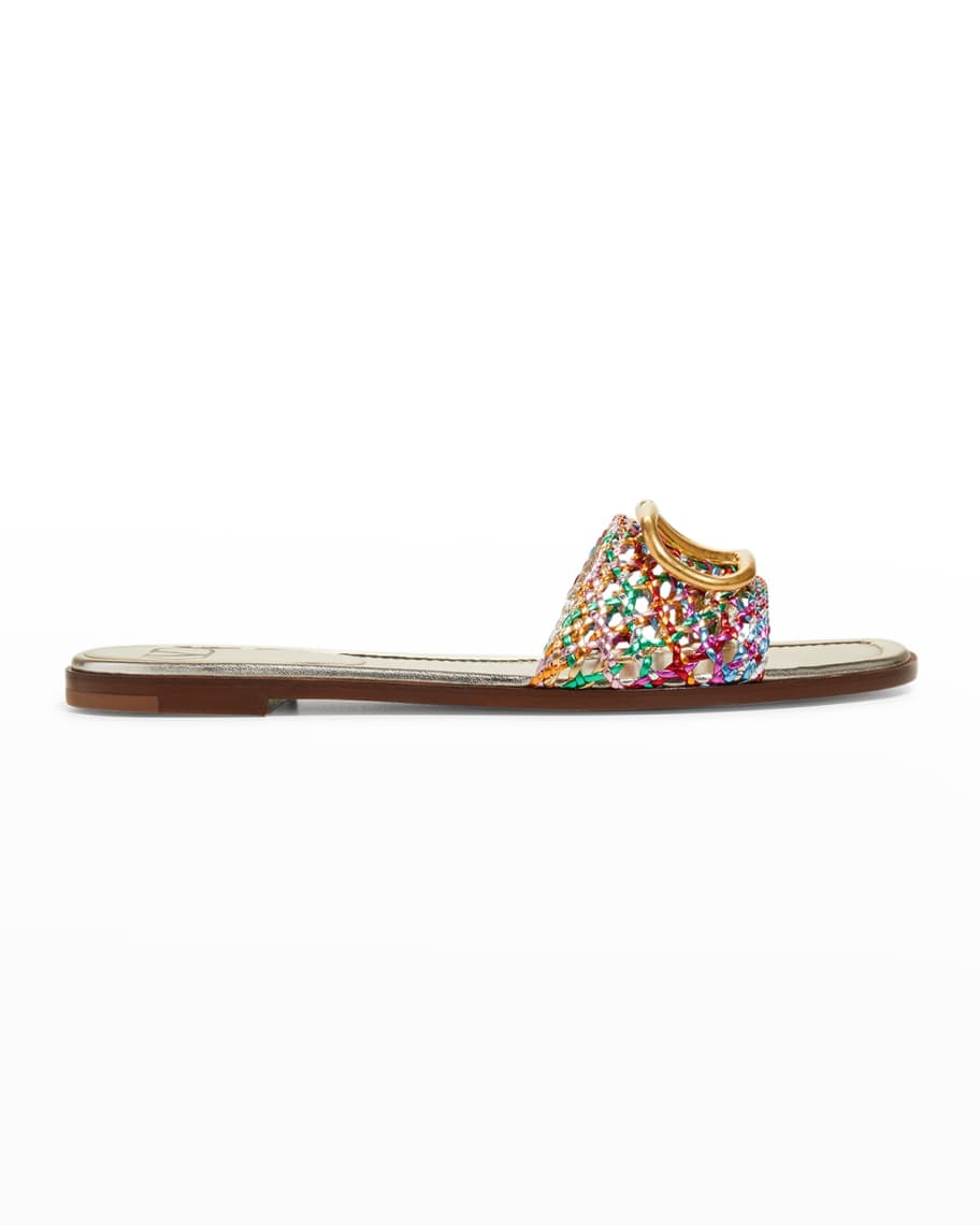 Valentino 20mm One Stud Leather Sneakers Multicolor