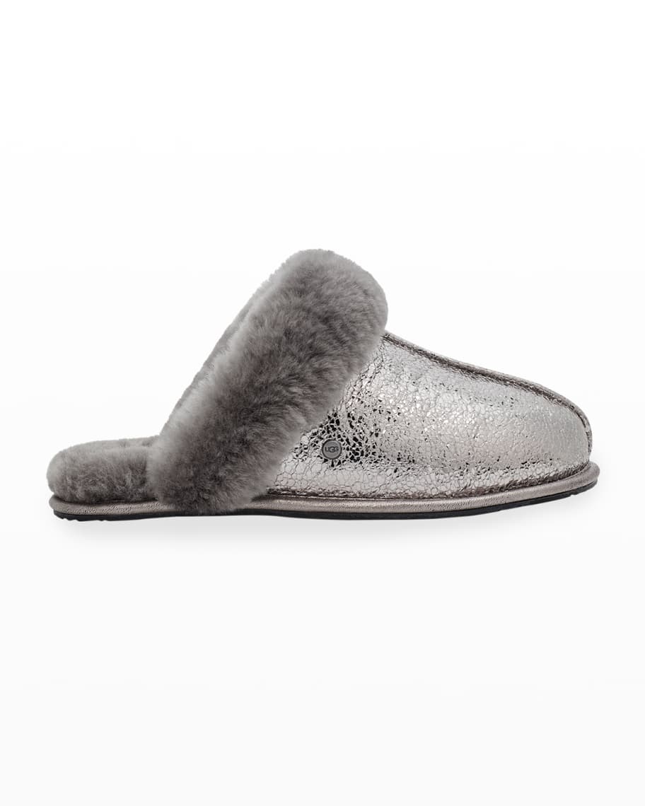 UGG Scuffette II Metallic Sparkle Shearling Slippers | Neiman Marcus