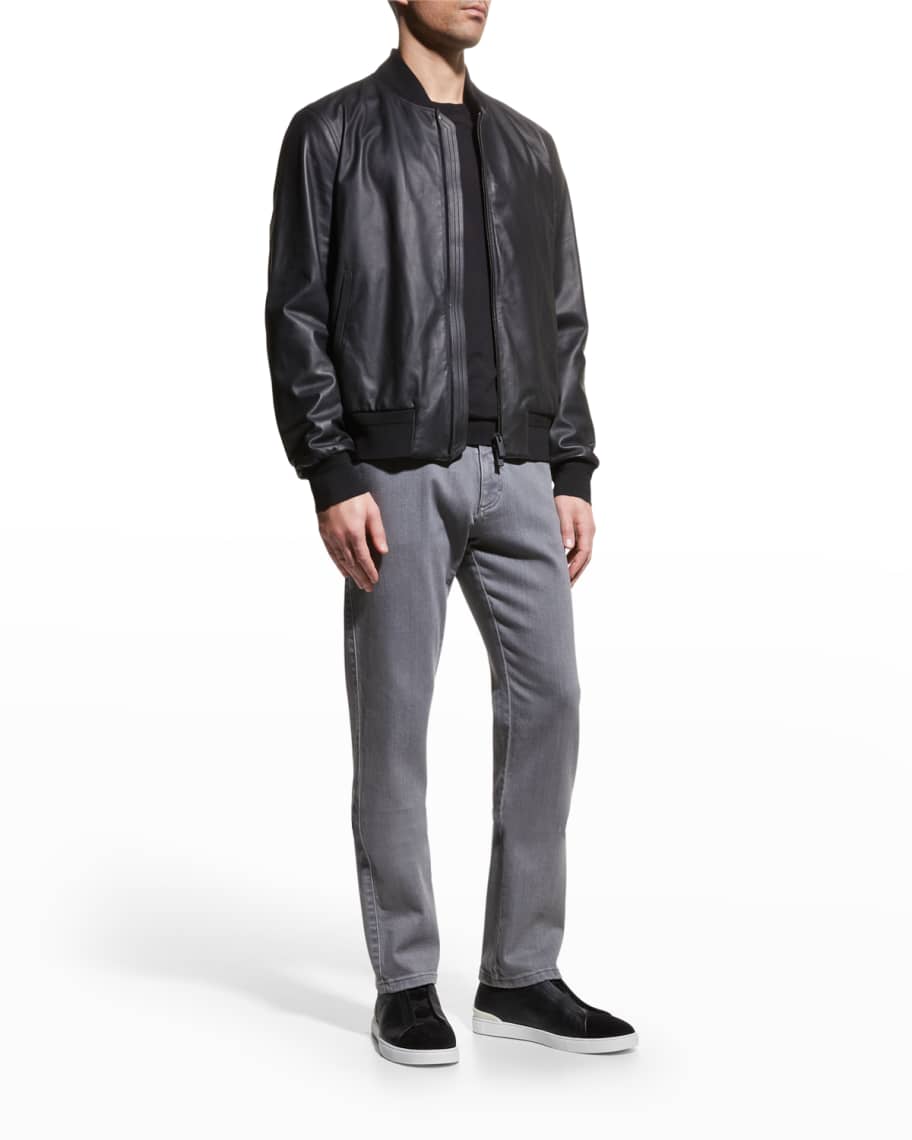 ZEGNA Men's Napa Lambskin Blouson Jacket | Neiman Marcus