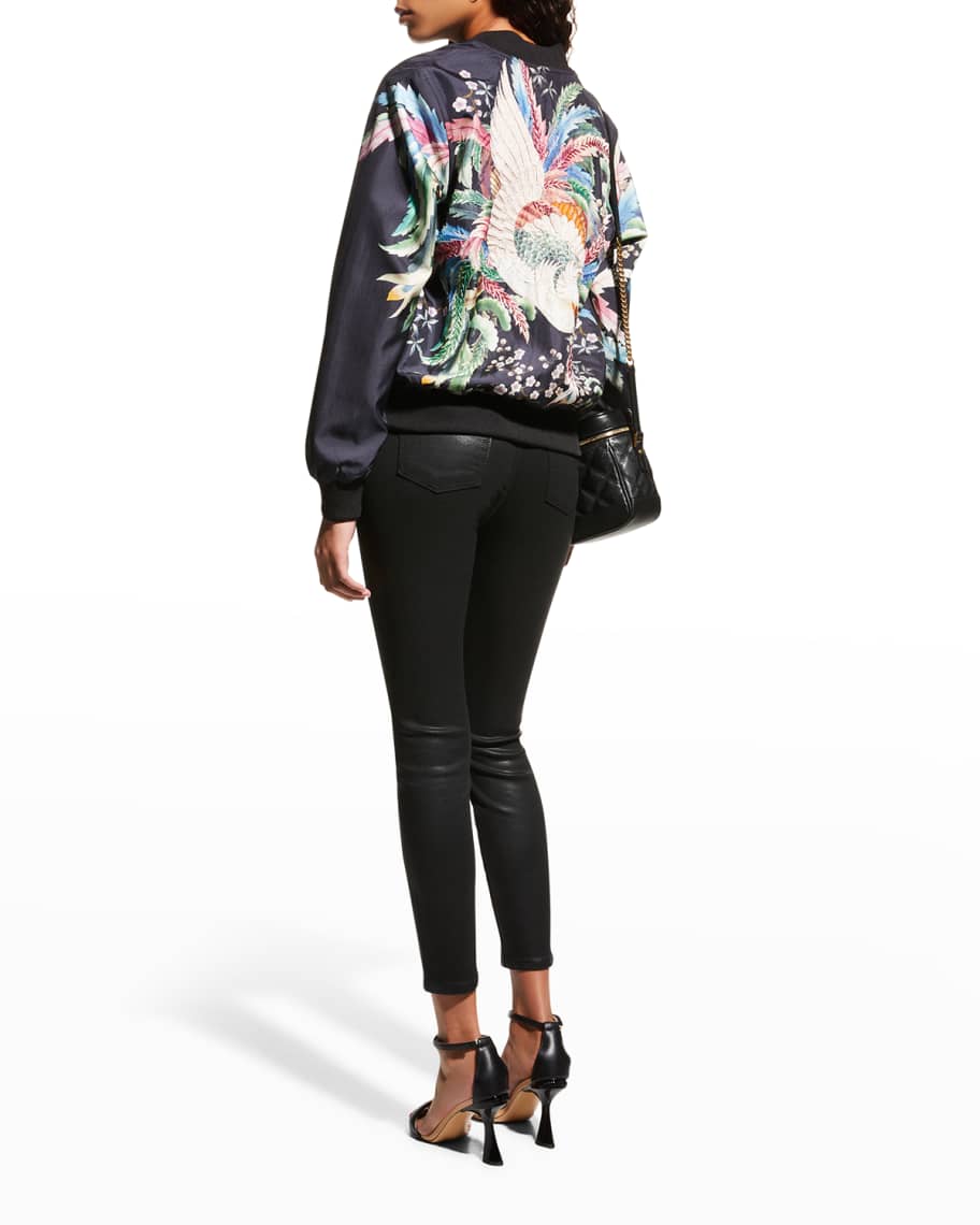 Robert Graham Meredith Silk Bomber Jacket Neiman Marcus