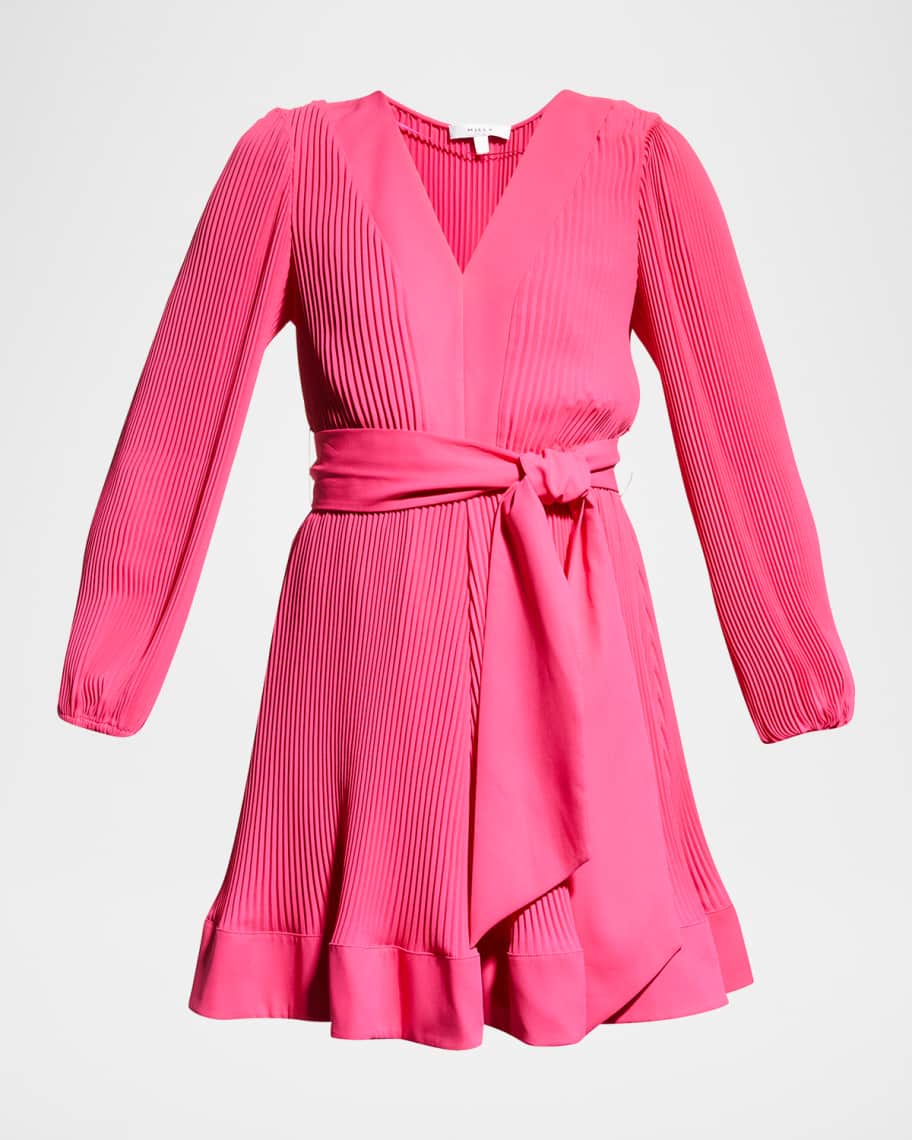 knee length dresses for ladies Liv Pleated Dress in Wine