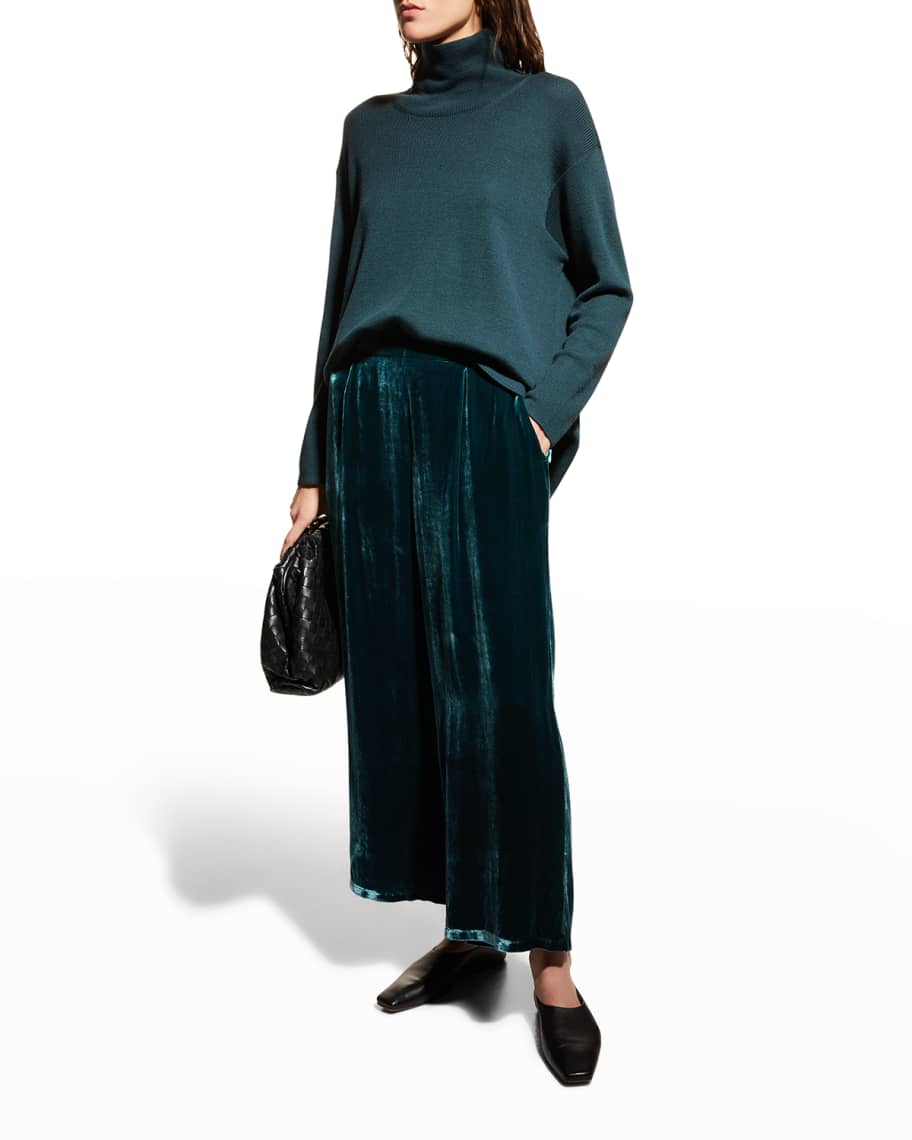 Eileen fisher wide leg velvet on sale pants