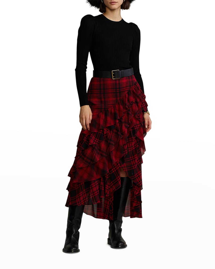Plaid skirt ralph lauren top