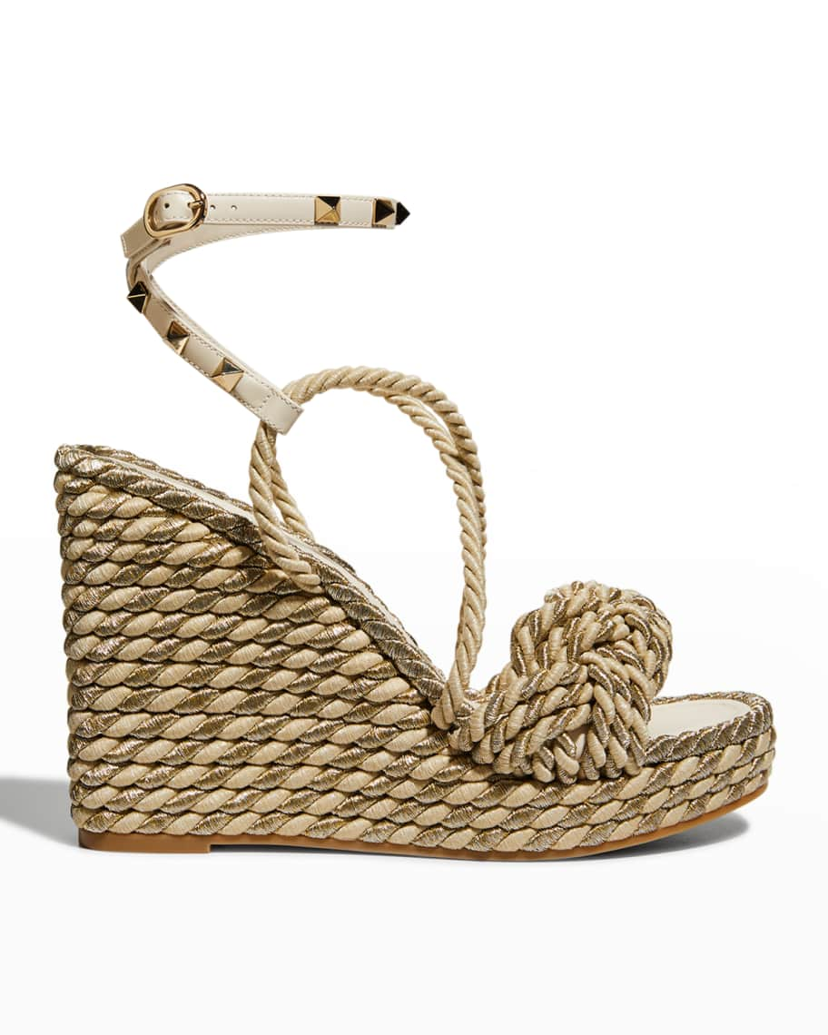 Valentino Garavani Rockstud Torchon 115mm Espadrille Sandals | Neiman ...