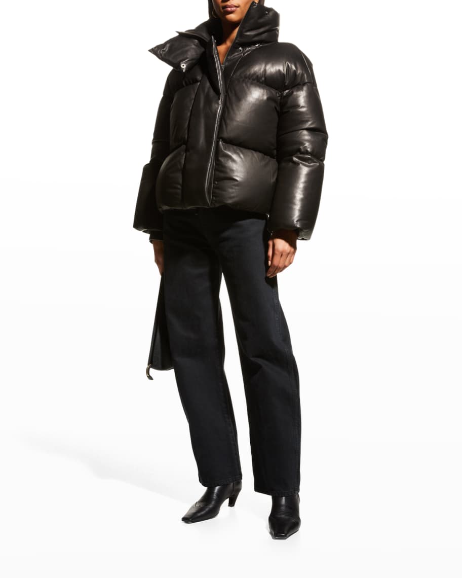 Khaite Raphael Leather Puffer Jacket | Neiman Marcus