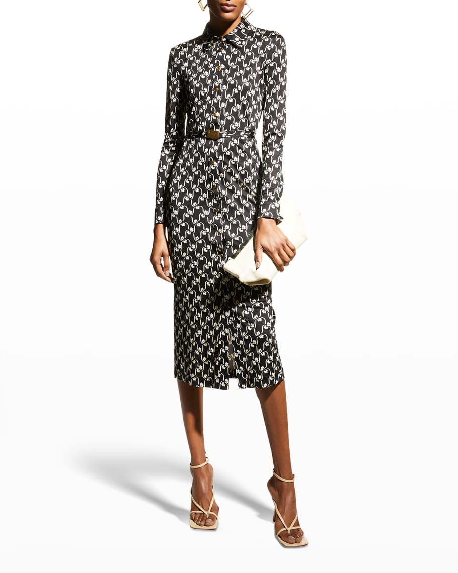 Tory Burch Printed Silk Polo Dress | Neiman Marcus