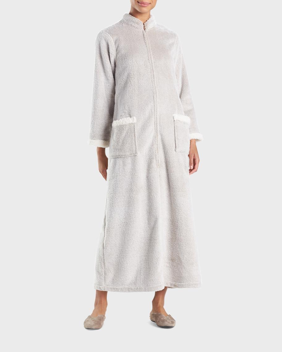 Natori Women's Sherpa Lounger Bathrobe - Frosted Sherpa Long Length Robe With Pockets - View #8