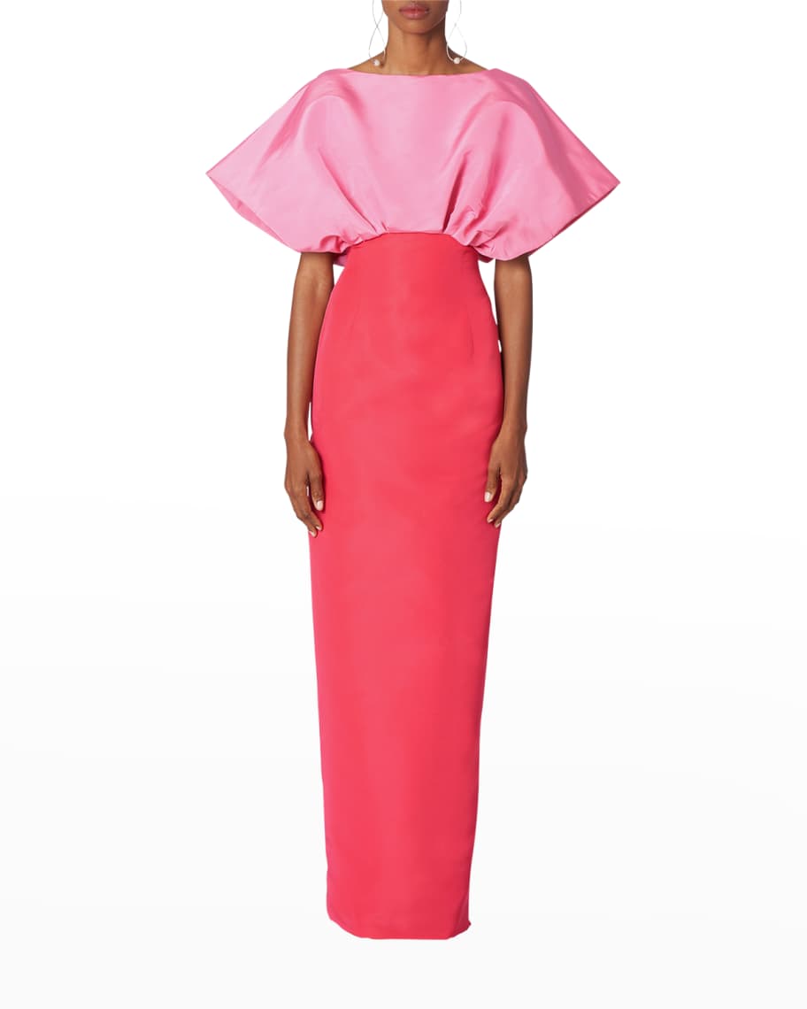 Carolina Herrera Colorblock Blouson Gown | Neiman Marcus