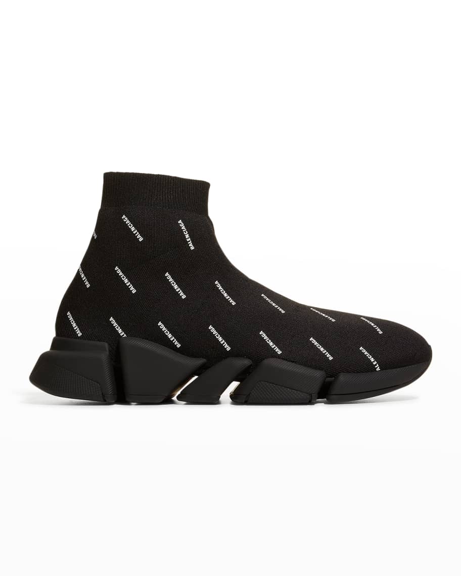 Balenciaga Men's Speed 2.0 Logo Knit Sock Sneakers | Neiman Marcus