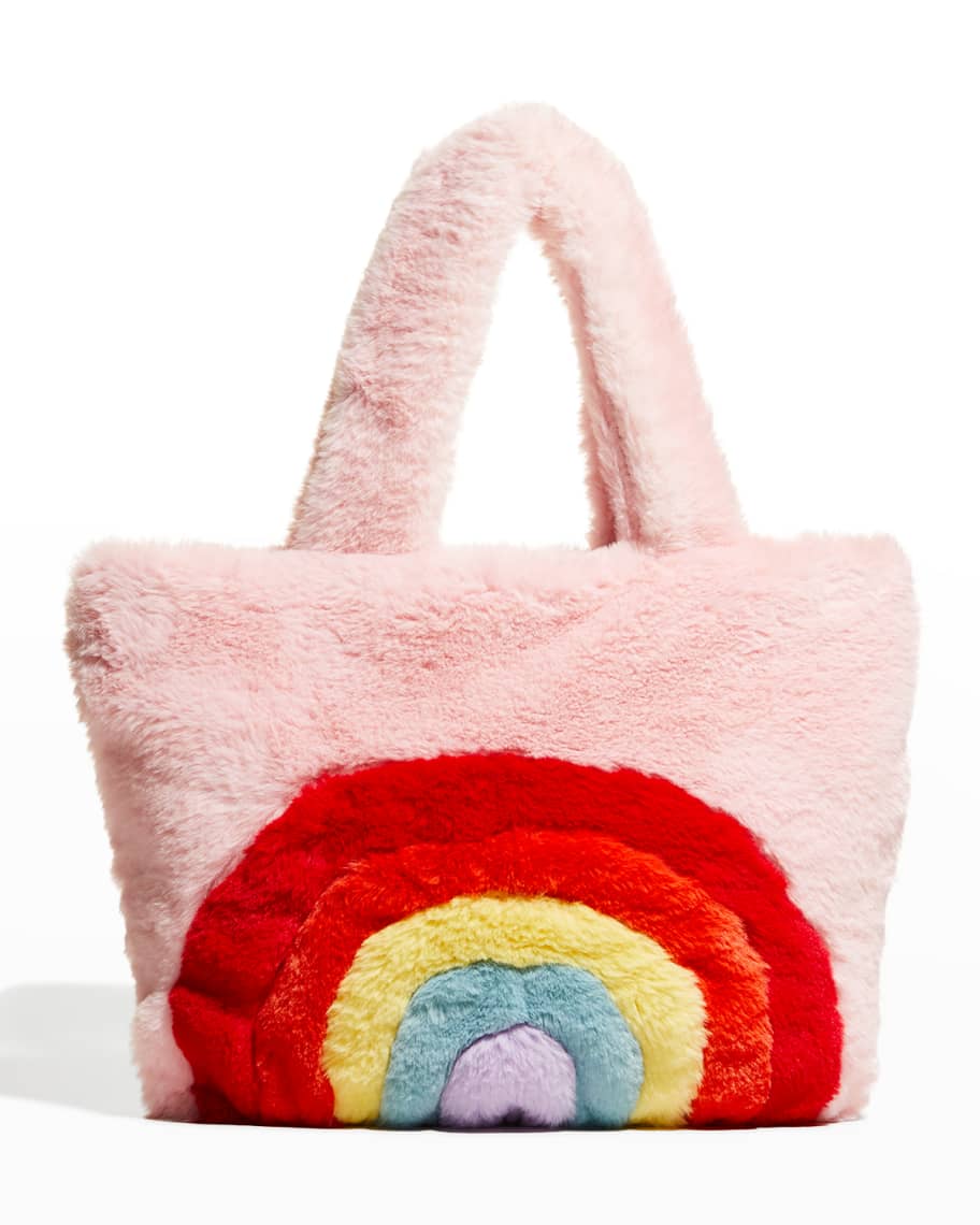 Bari Lynn Girl's Rainbow Faux-Fur Shopper Tote Bag | Neiman Marcus