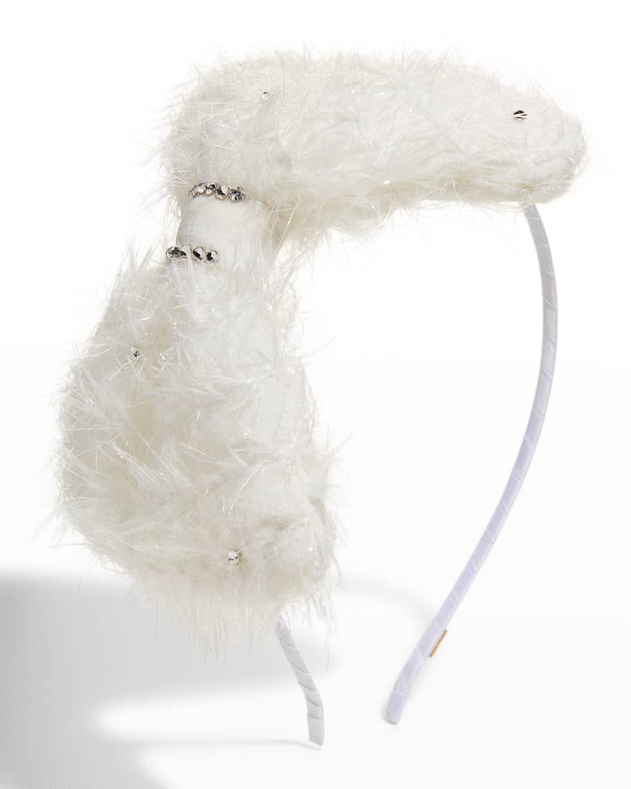 Bari Lynn Girl's Crystal Embellished Tinsel Bow Headband Neiman Marcus