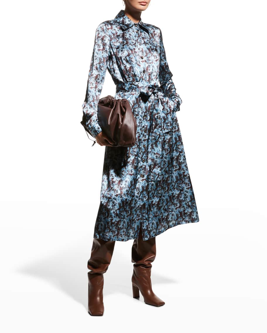 Lafayette 148 New York Adair Printed Silk Midi Dress | Neiman Marcus