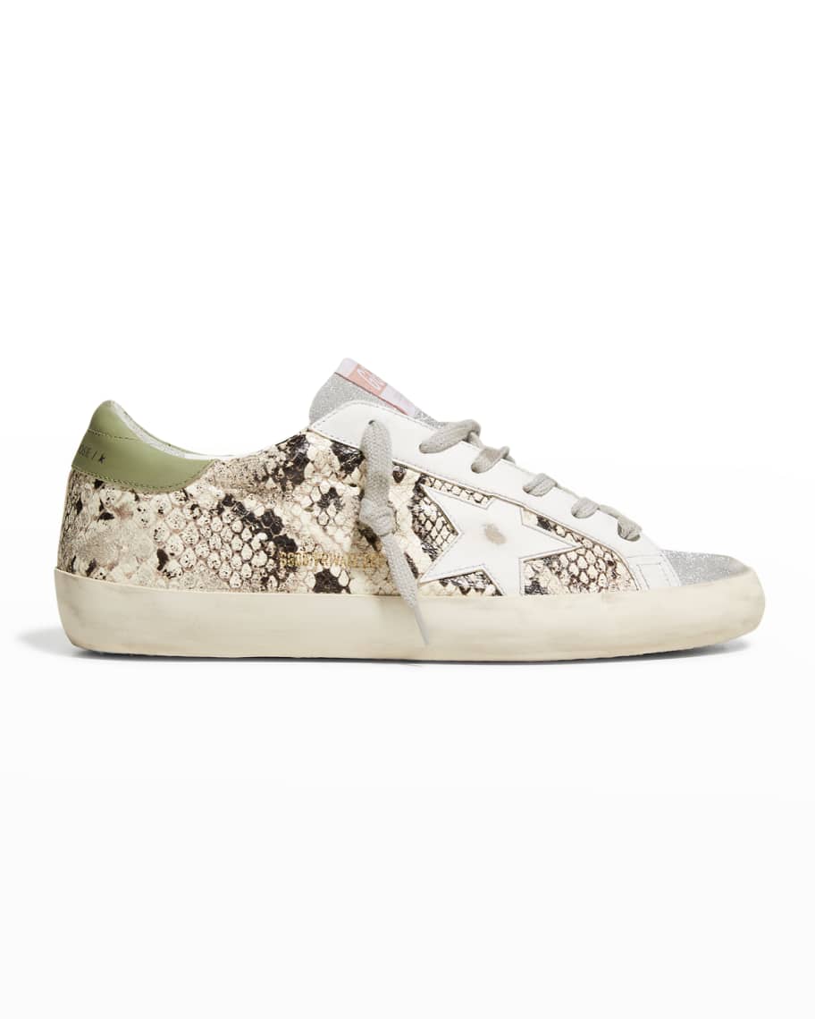 Golden Goose Superstar Python Print Glitter Low Top Sneakers Neiman Marcus