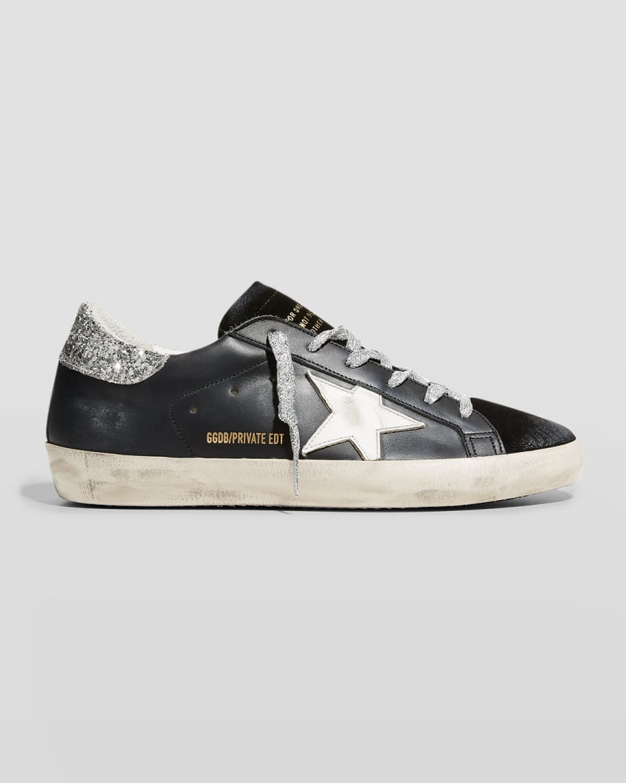 Golden Goose Superstar Leather Glitter Low-Top Sneakers