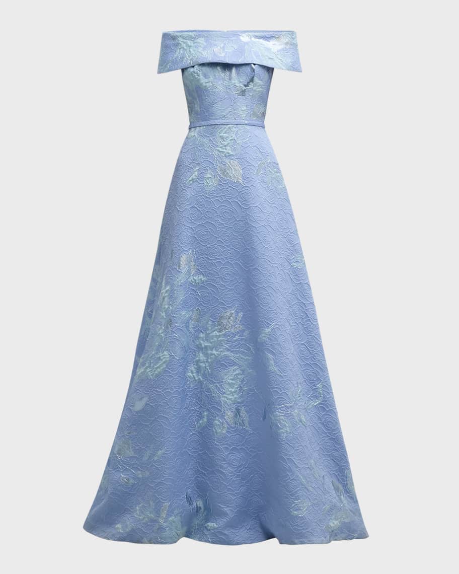 スーツ・フォーマル・ドレス poppy flower jacquard off shoulder dress flower jacquard off shoulder dress – POPPY
