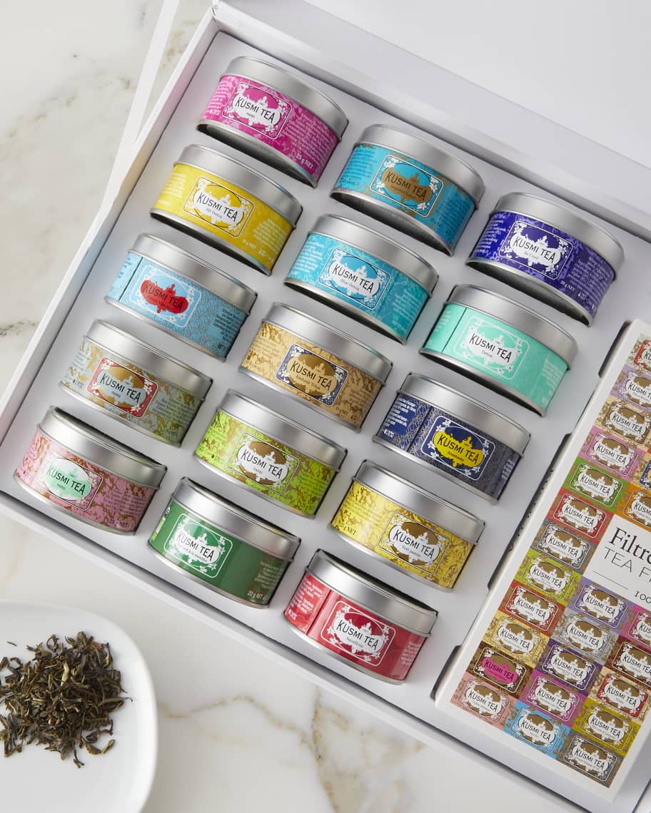 Kusmi Tea The Collection Gift Box - 15 Loose Teas, 100 Paper Filters &  Teaspoon