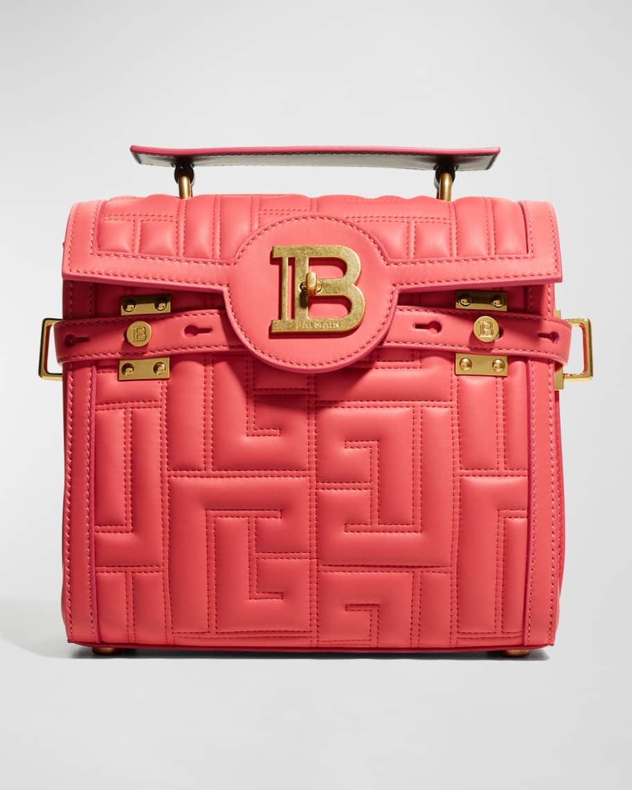 Balmain BBuzz 23 Top-Handle Bag in Monogram Quilted Leather | Neiman Marcus
