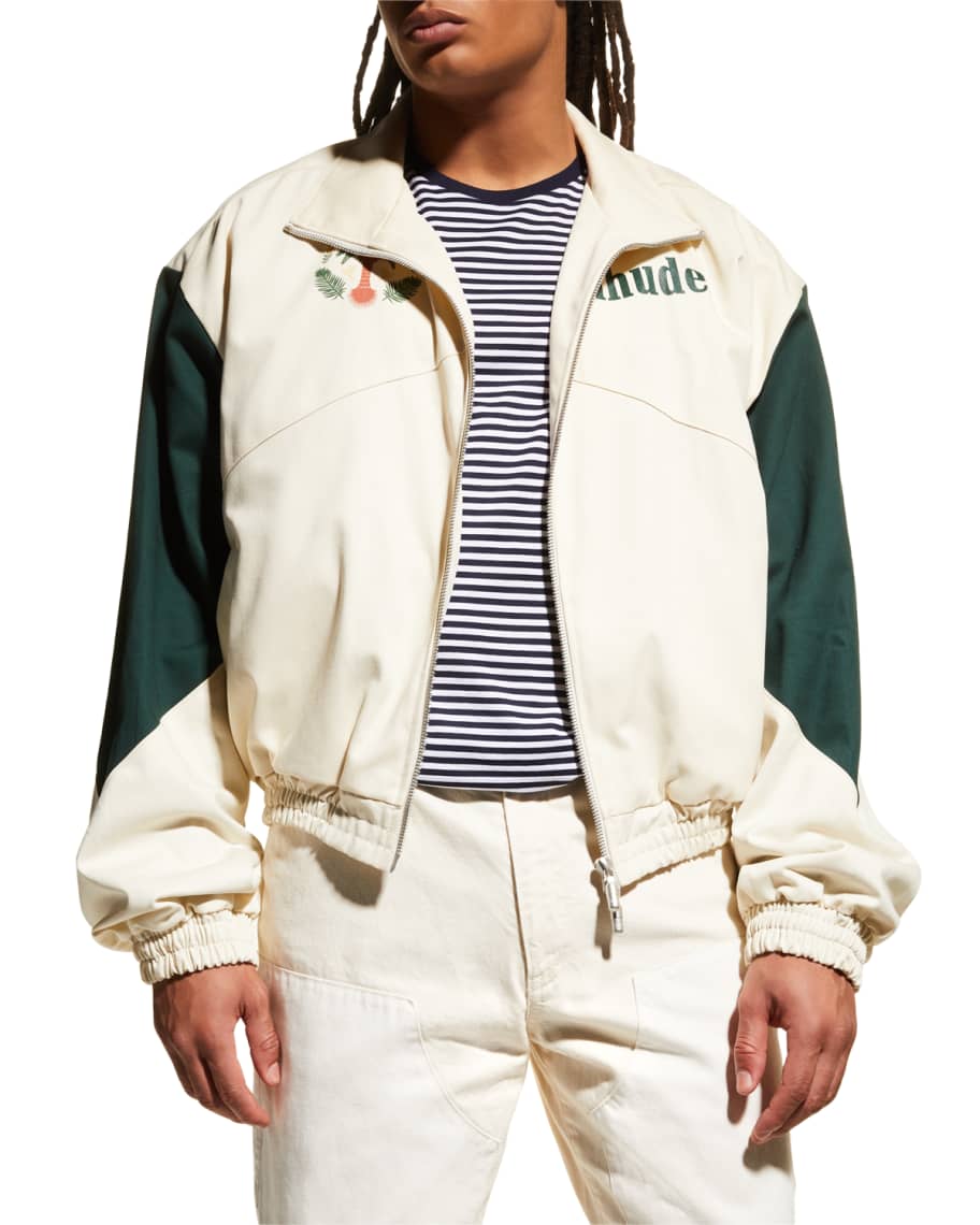 Rhude Men's Palm Logo Colorblock Flight Jacket