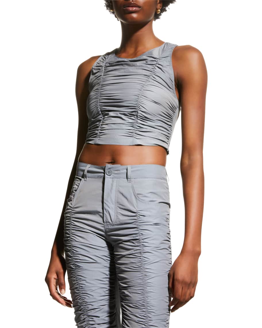 MM6 Maison Margiela Ruched マルジェラ MM6 Maison Margiela Ruched Crop Top | Neiman Marcus