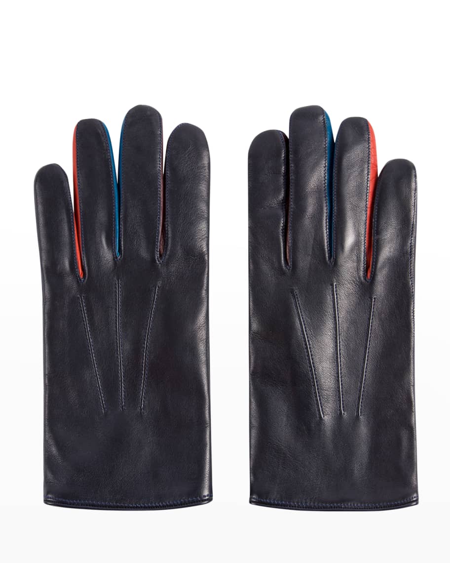 Paul Smith Men's Concertina Leather Gloves | Neiman Marcus