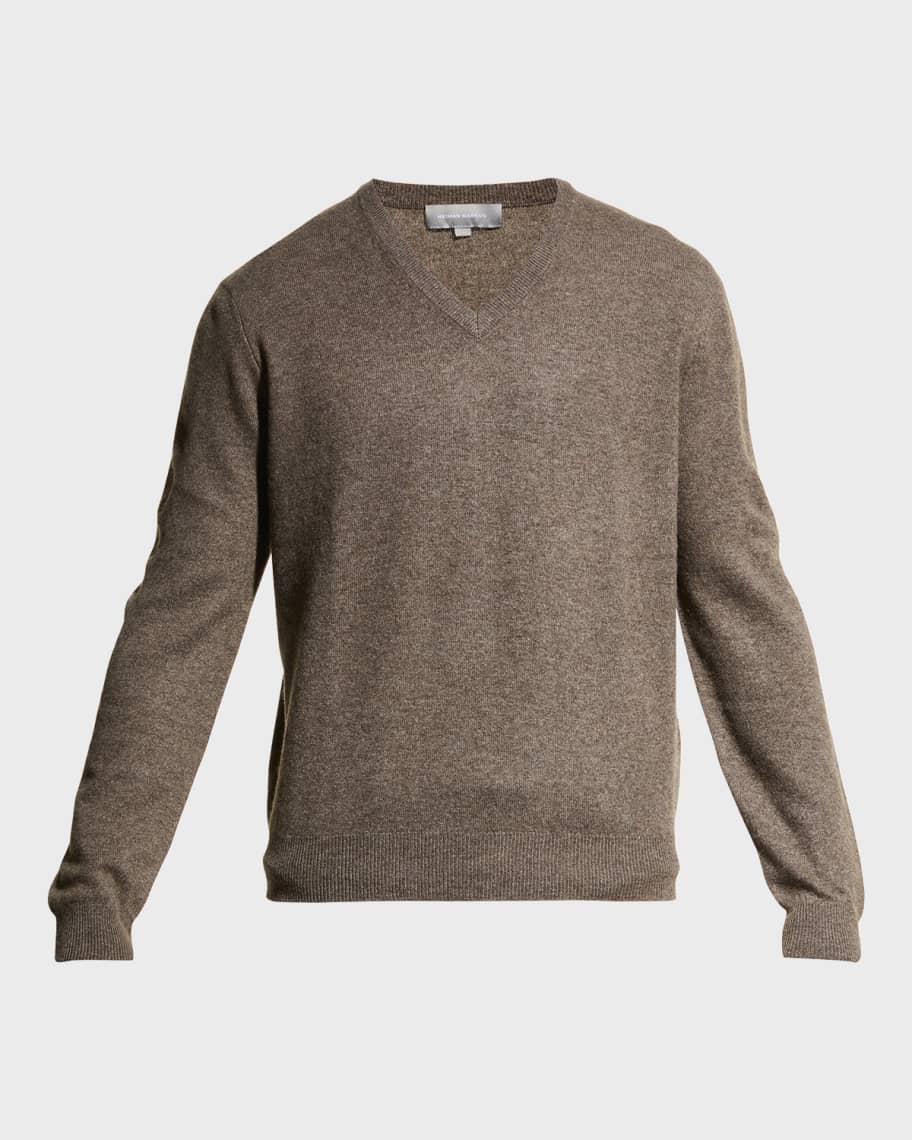 Neiman Marcus Men's WoolCashmere Knit VNeck Sweater Neiman Marcus