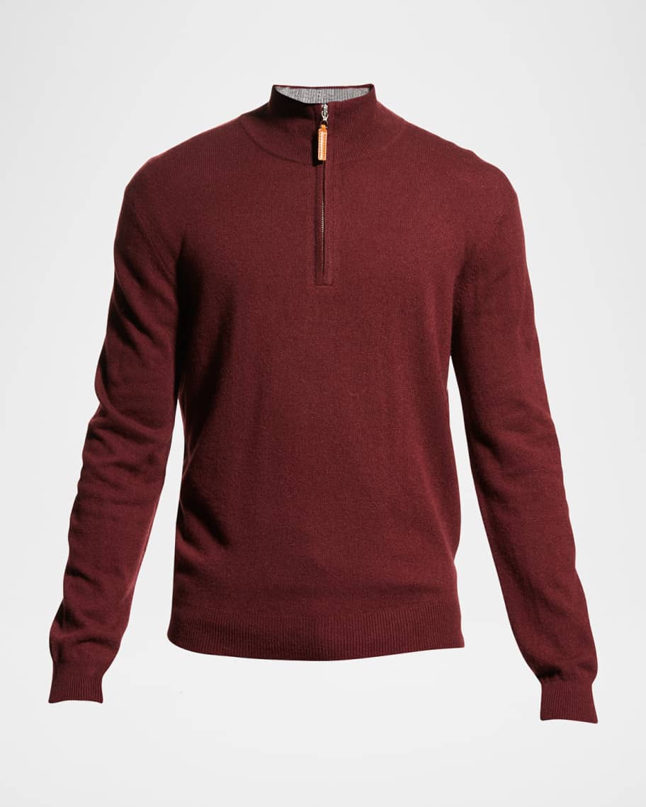 Neiman Marcus Men's Wool-Cashmere 1/4-Zip Sweater | Neiman Marcus