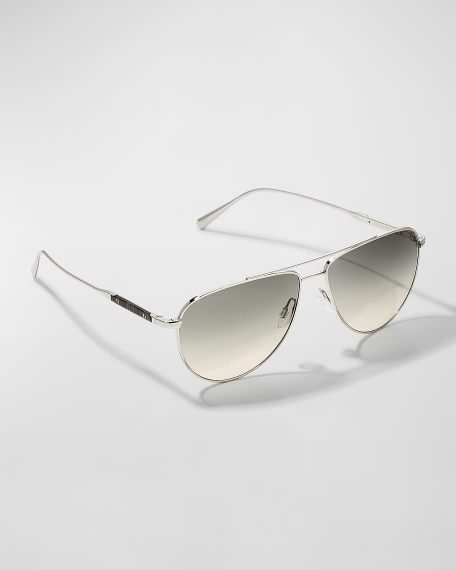Brunello Cucinelli & Oliver Peoples Disoriano Metal Aviator Sunglasses ...