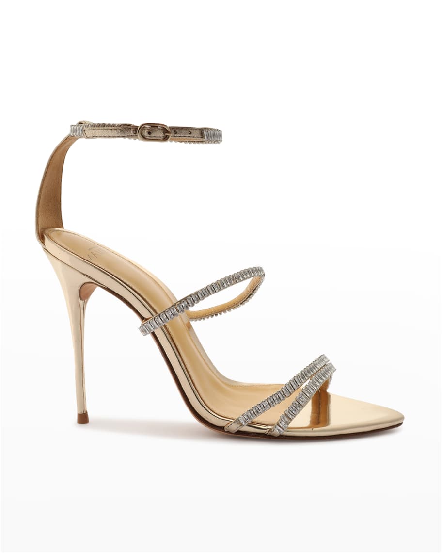 Alexandre Birman Lacy Metallic Embellished Stiletto Sandals | Neiman Marcus