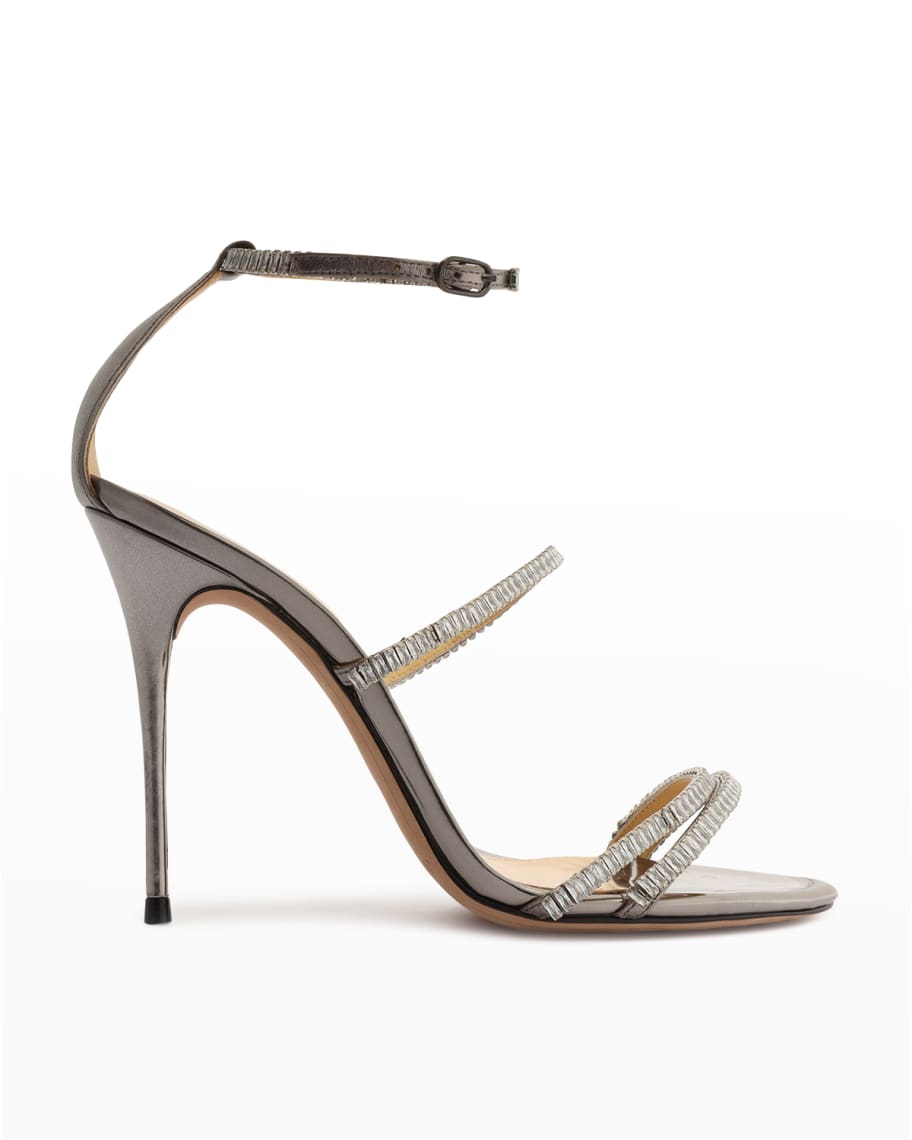 Alexandre Birman Lacy Metallic Embellished Stiletto Sandals | Neiman Marcus