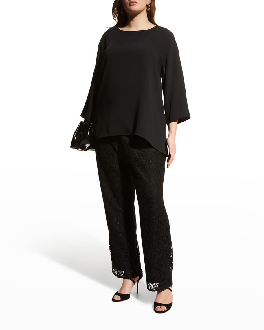 Caroline Rose Plus Size Crepe Suzette Pocket Tunic | Neiman Marcus