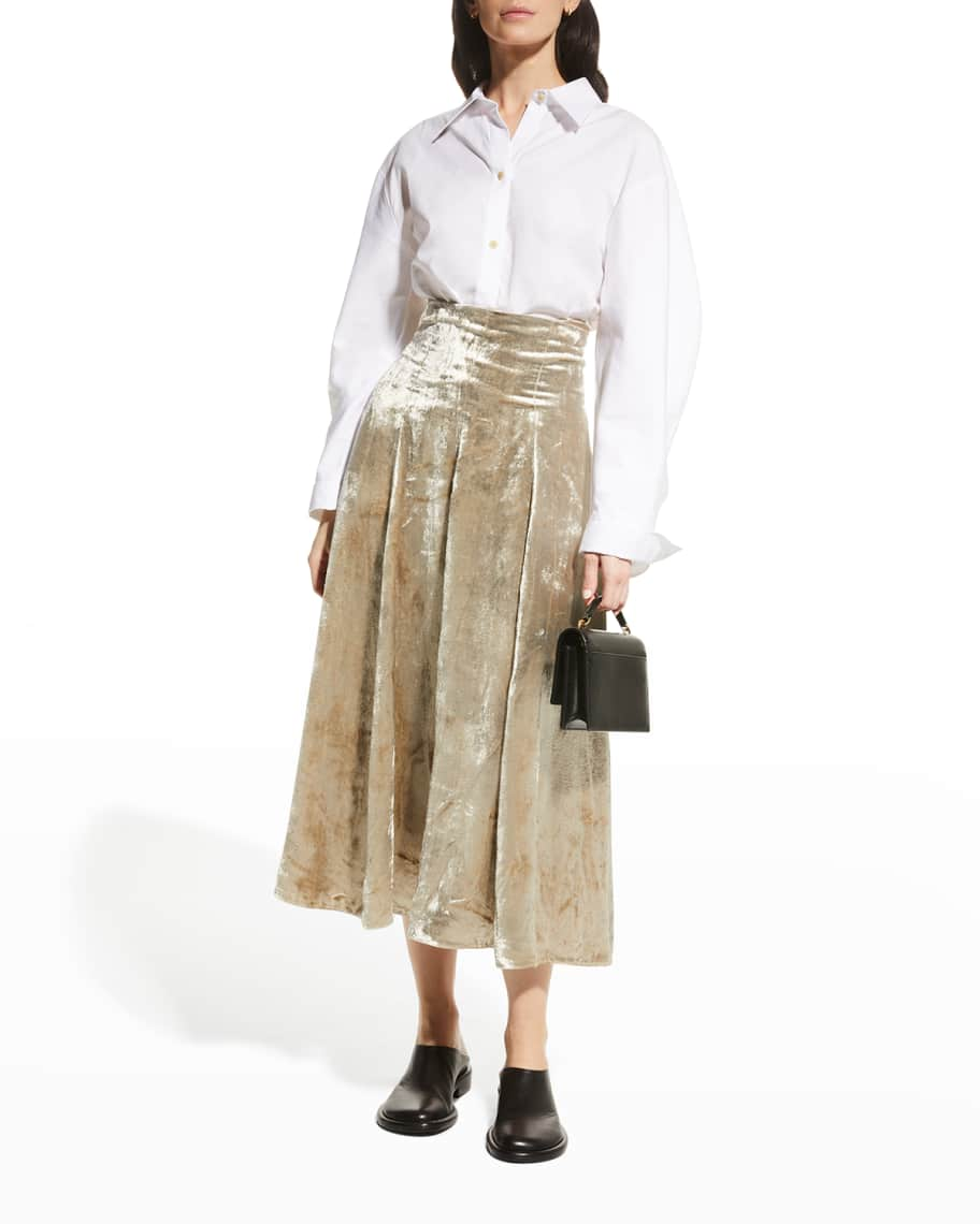 Vince Paneled Velvet Slip Skirt | Neiman Marcus