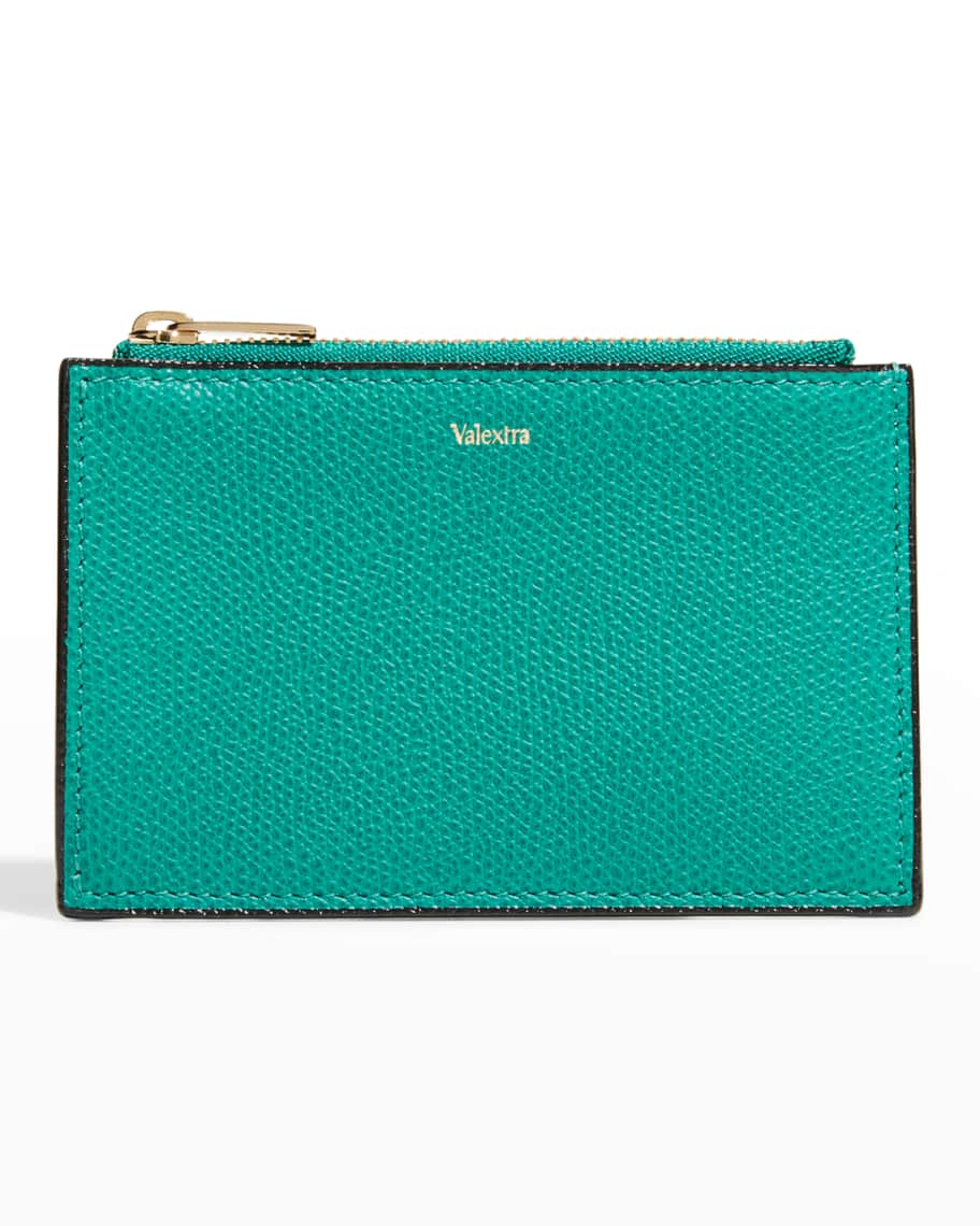 Valextra Zip Calf Leather Wallet | Neiman Marcus