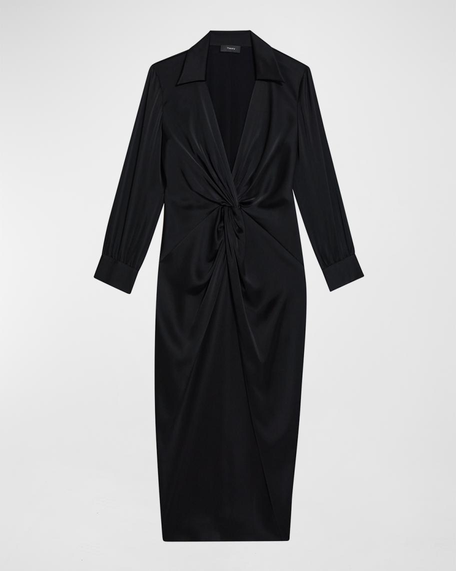 theory twist midi dress Theory Women's Twist Midi Dr, Black, 2 at Amazon Women's Clothing store