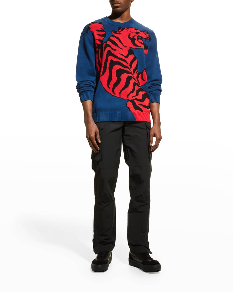 Kenzo Year Of The Tiger Climbing Tiger Intarsia Cotton Sweater In