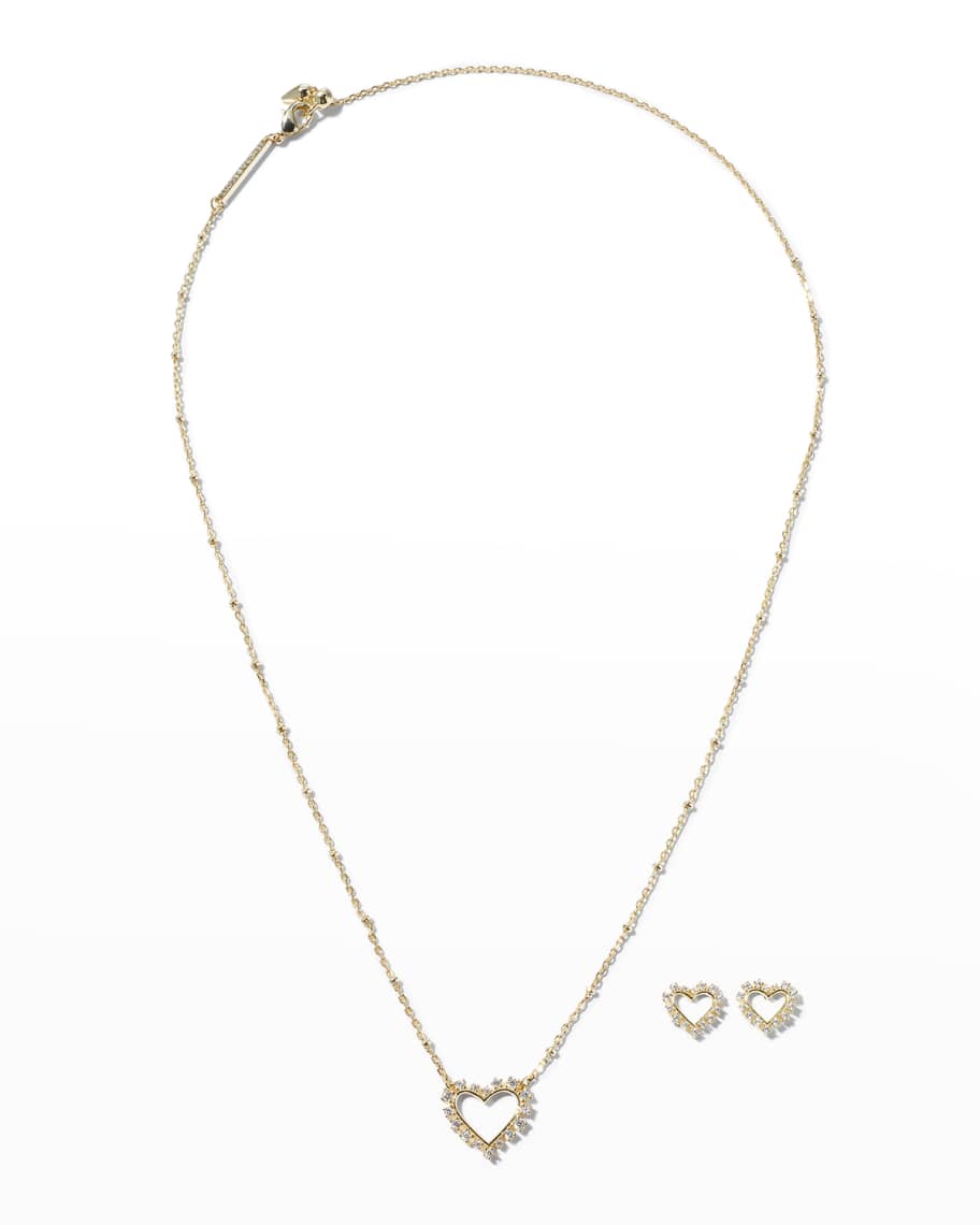 Kendra scott heart earrings and necklace set Clearance