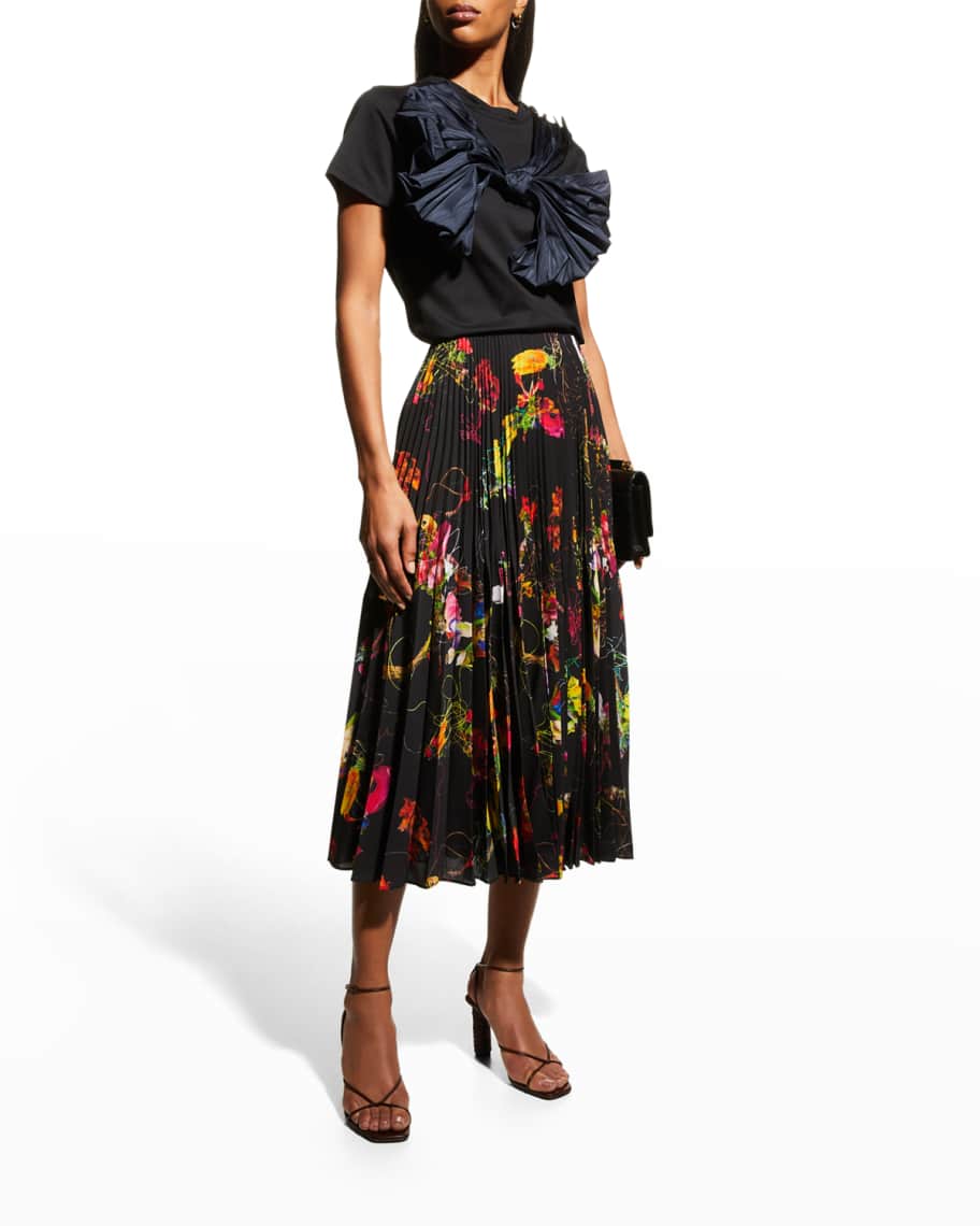 Jason Wu Collection Sculptural Floral-Print Pleated Crepe Skirt | Neiman  Marcus