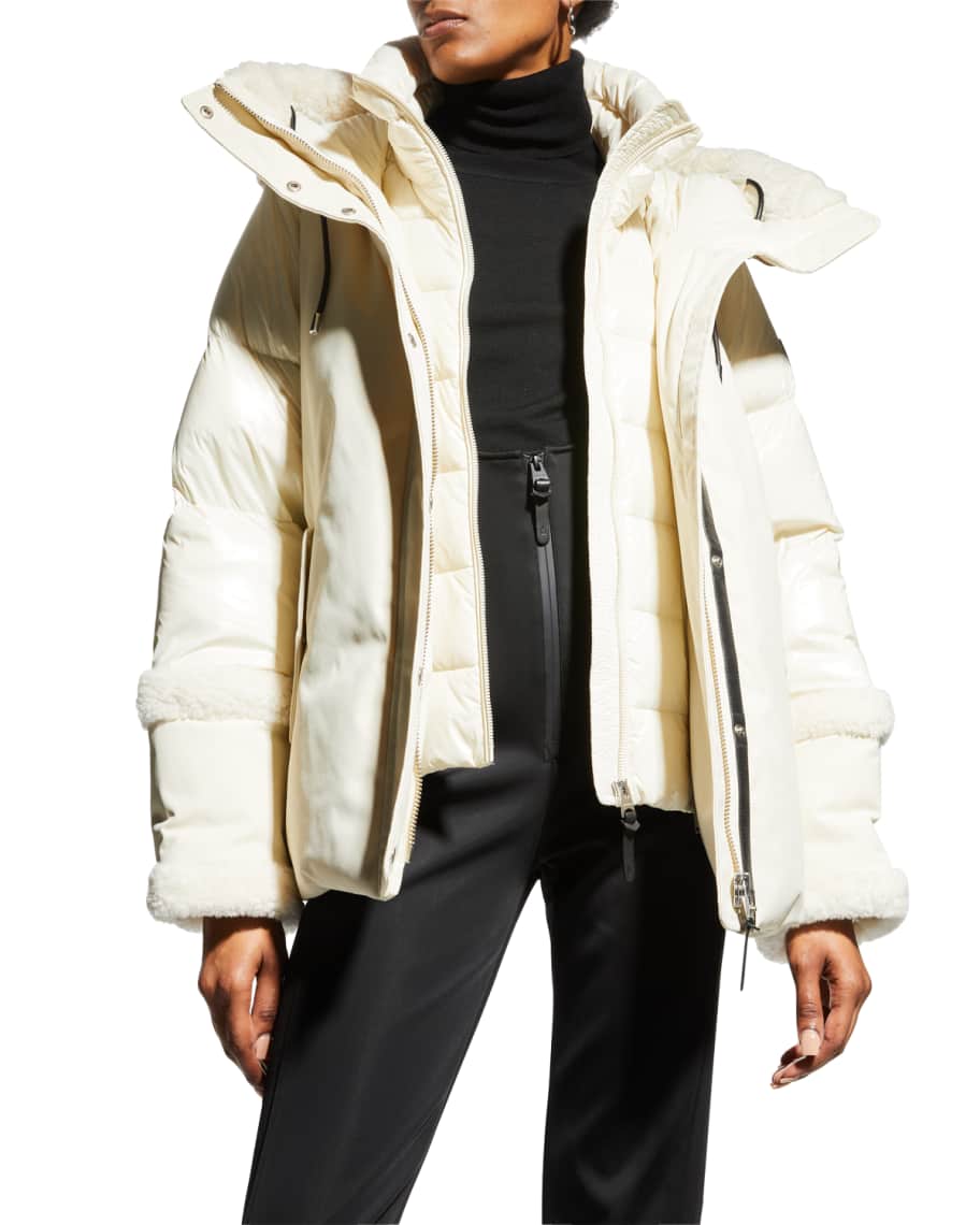 Mackage Cyrah 2-in-1 Hooded Down Coat with Shearling | Neiman Marcus