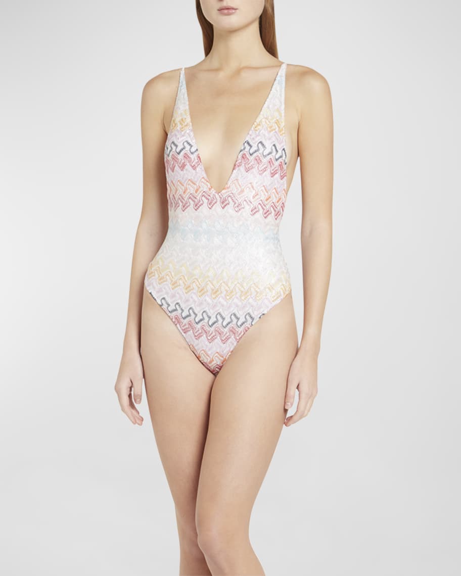 Missoni Knitted OnePiece Swimsuit Neiman Marcus