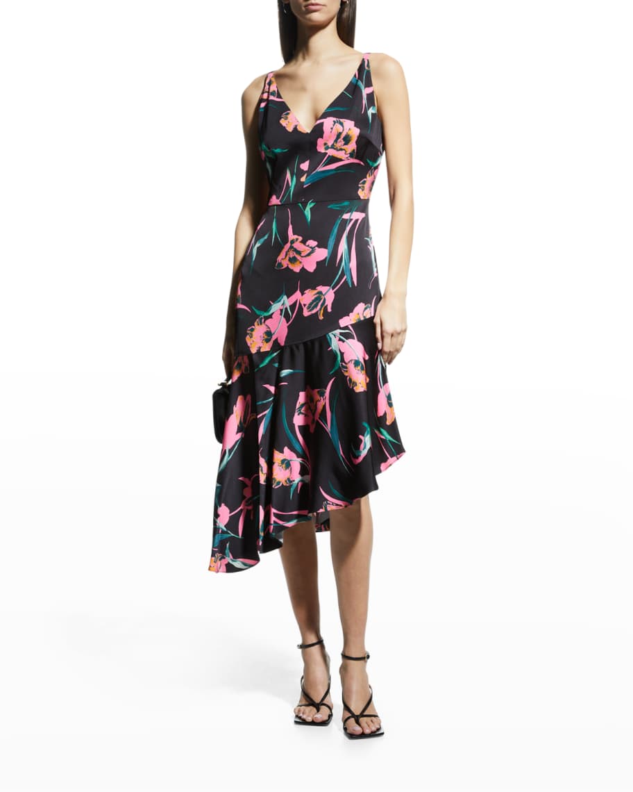 Milly Dashielle Floating Botanica Midi Dress | Neiman Marcus