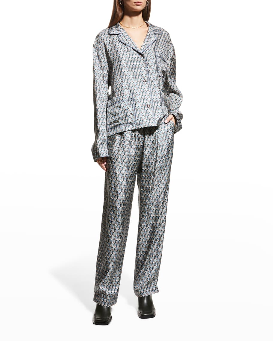 Tory Burch Silk Satin Pajama Set | Neiman Marcus