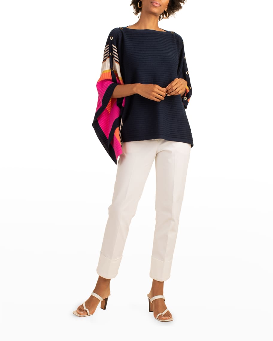 Trina Turk Chic RibKnit Wool Poncho Neiman Marcus